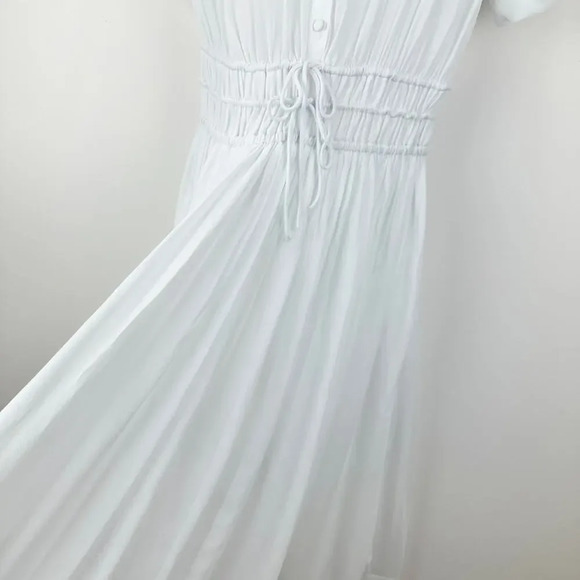 J. Crew Elena Shirtdress Chiffon White Midi A Line Minimalist Sheer US 0 NWT - Picture 10 of 15